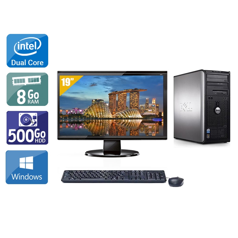 Dell Optiplex 380 Desktop Dual Core + Écran - 19'' 8Go RAM 500Go HDD Windows 10  Très bon étatOccasion certifiée reconditionnée Bon état -  reconditionné disponible sur Kiatoo