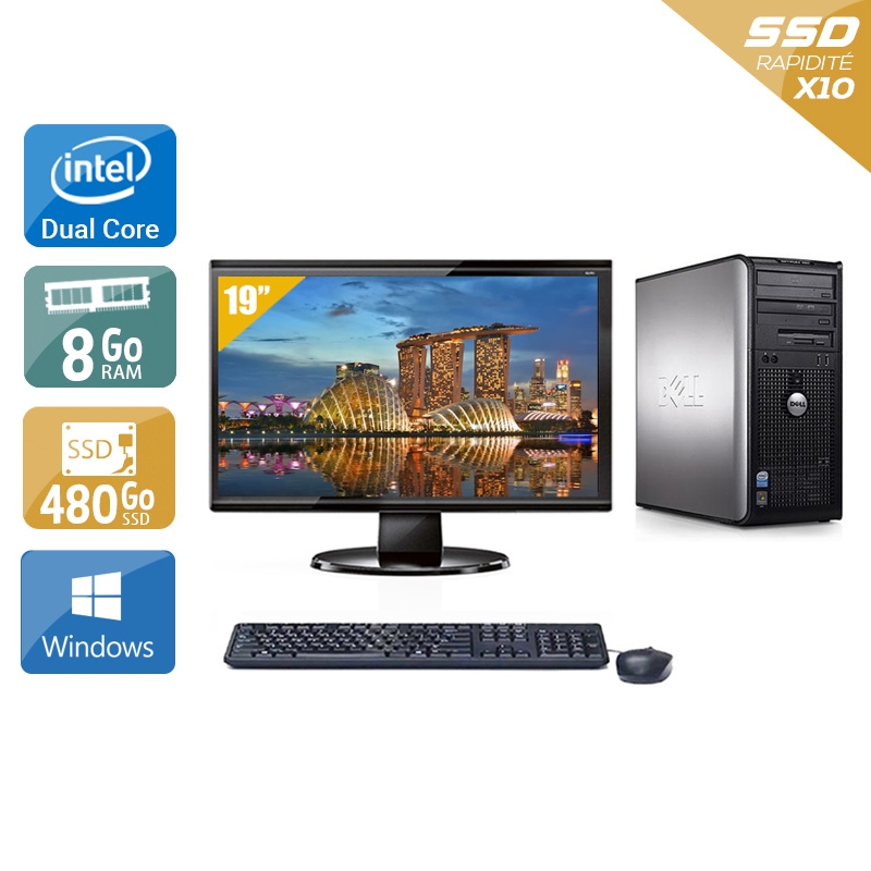 Dell Optiplex 380 Desktop Dual Core + Écran - 19'' 8Go RAM 480Go SSD Windows 10  Bon étatOccasion certifiée reconditionnée Bon état -  reconditionné disponible sur Kiatoo
