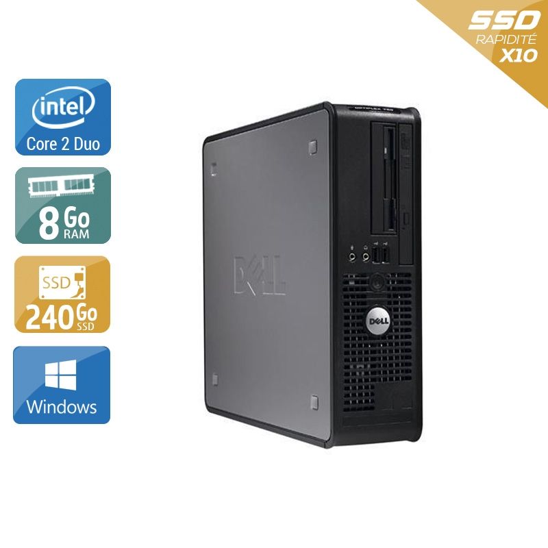 Dell Optiplex 380 Tower Core 2 Duo 8Go RAM 240Go SSD Windows 10