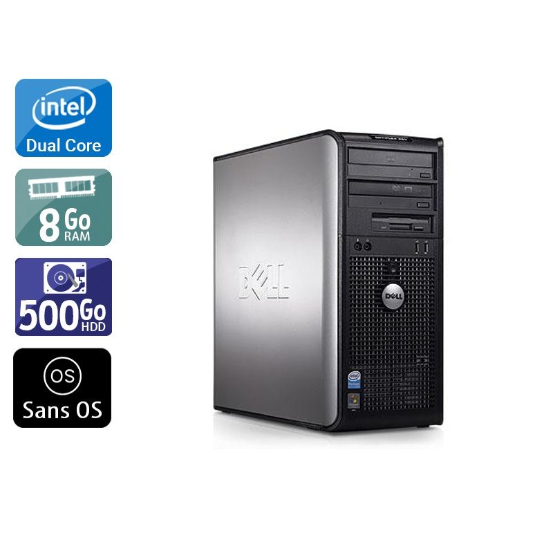 Dell Optiplex 380 Tower Dual Core 8Go RAM 500Go HDD Sans OS