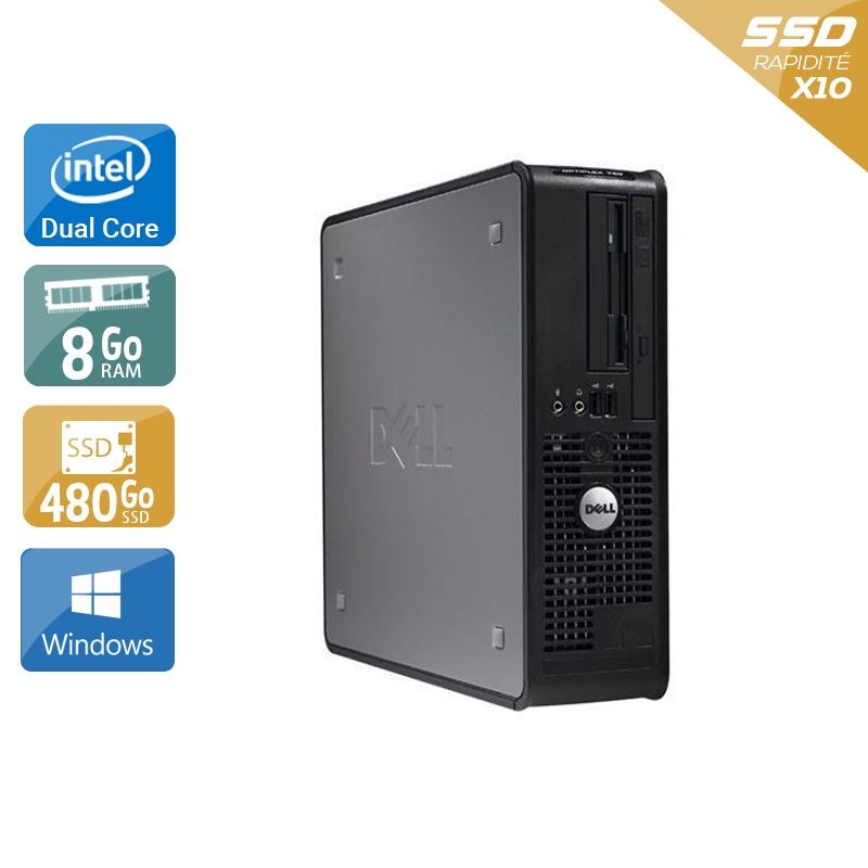 Dell Optiplex 380 SFF Dual Core 8Go RAM 480Go SSD Windows 10