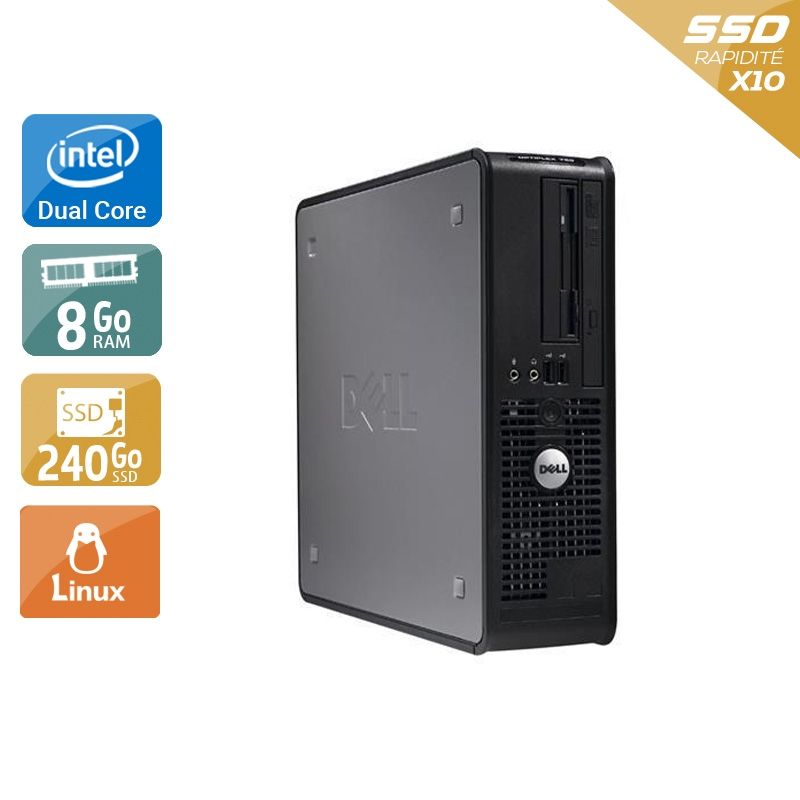Dell Optiplex 380 SFF Dual Core 8Go RAM 240Go SSD Linux