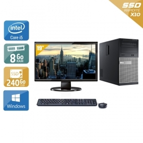 Dell Optiplex 3010 Tower i5 avec Écran 19 pouces 8Go RAM 240Go SSD Windows 10