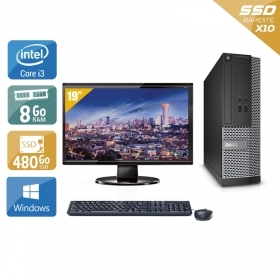 Dell Optiplex 3010 SFF i3 avec Écran 19 pouces 8Go RAM 480Go SSD Windows 10