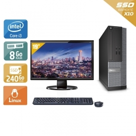 Dell Optiplex 3010 SFF i3 avec Écran 19 pouces 8Go RAM 240Go SSD Linux