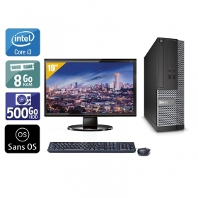 Dell Optiplex 3010 SFF i3 avec Écran 19 pouces 8Go RAM 500Go HDD Sans OS