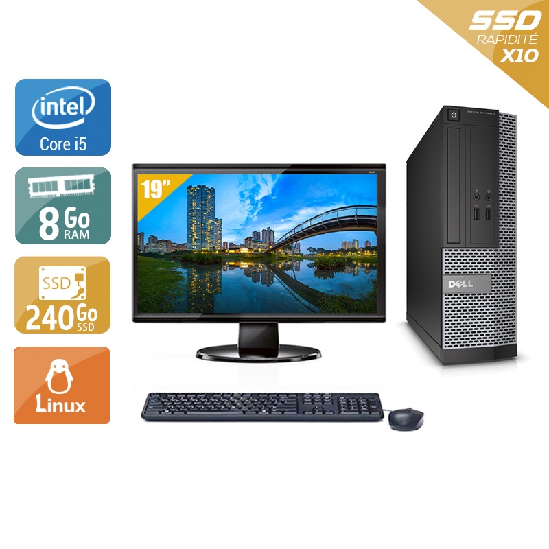 Dell Optiplex 3020 SFF i5 + Écran - 19'' 8Go RAM 240Go SSD Linux  Très bon étatOccasion certifiée reconditionnée Bon état -  reconditionné disponible sur Kiatoo