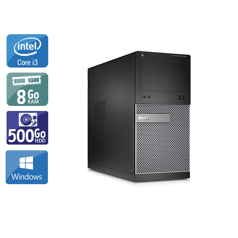 Dell Optiplex 390 Tower i3 - 8Go RAM 500Go HDD Windows 10  Bon étatOccasion certifiée reconditionnée Bon état -  reconditionné disponible sur Kiatoo