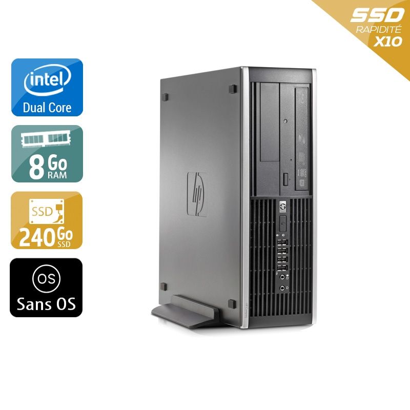HP Compaq Elite 8000 SFF Dual Core 8Go RAM 240Go SSD Sans OS