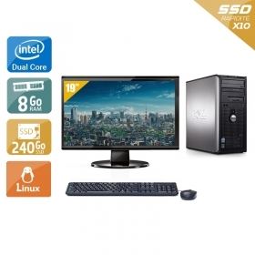 Dell Optiplex 380 Tower Dual Core avec Écran 19 pouces 8Go RAM 240Go SSD Linux