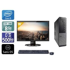 Dell Optiplex 390 Desktop i5 avec Écran 19 pouces 8Go RAM 500Go HDD Sans OS