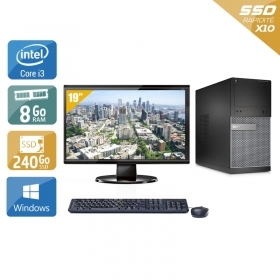 Dell Optiplex 390 Tower i3 avec Écran 19 pouces 8Go RAM 240Go SSD Windows 10