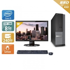 Dell Optiplex 390 SFF i3 avec Écran 19 pouces 8Go RAM 240Go SSD Linux