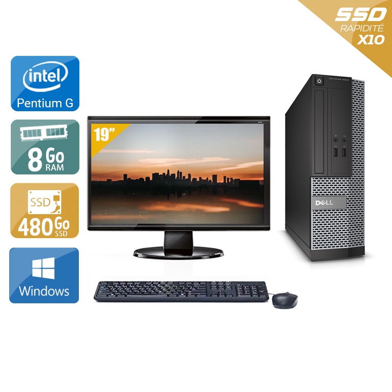 Dell Optiplex 390 SFF Pentium G Dual Core + Écran - 19'' 8Go RAM 480Go SSD Windows 10  Bon étatOccasion certifiée reconditionnée Bon état -  reconditionné disponible sur Kiatoo