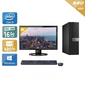 Dell Optiplex 5040 SFF i5 avec Écran 19 pouces 16Go RAM 480Go SSD Windows 10