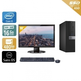 Dell Optiplex 5040 SFF i5 avec Écran 19 pouces 16Go RAM 480Go SSD Sans OS