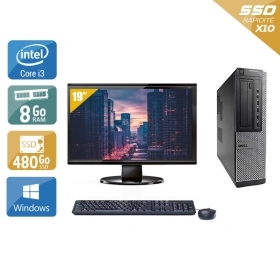 Dell Optiplex 7010 Desktop i3 avec Écran 19 pouces 8Go RAM 480Go SSD Windows 10