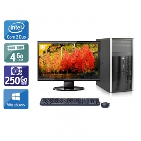 HP Compaq Pro 6000 Tower Core 2 Duo avec Écran 19 pouces 4Go RAM 250Go HDD Windows 10