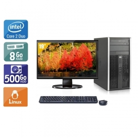 HP Compaq Pro 6000 Tower Core 2 Duo avec Écran 19 pouces 8Go RAM 500Go HDD Linux