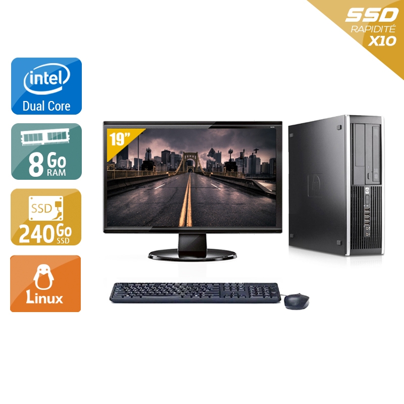 HP Compaq Pro 6000 SFF Dual Core + Écran - 19'' 8Go RAM 240Go SSD Linux  Bon étatOccasion certifiée reconditionnée Bon état -  reconditionné disponible sur Kiatoo