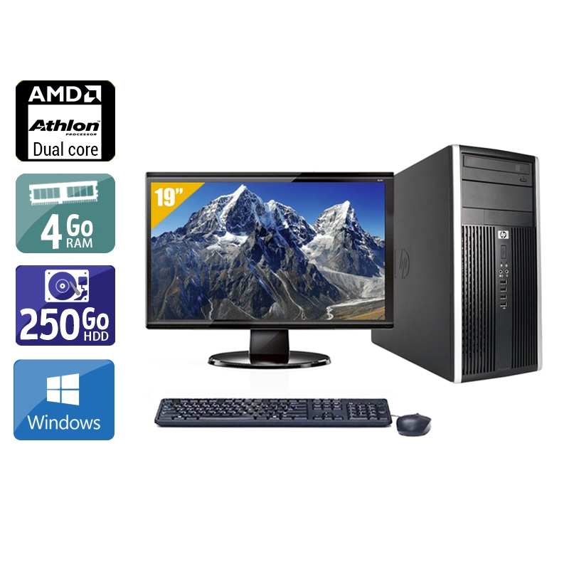 HP Compaq Pro 6005 Tower AMD Athlon Dual Core + Écran - 19'' 4Go RAM 250Go HDD Windows 10  Bon étatOccasion certifiée reconditionnée Bon état -  reconditionné disponible sur Kiatoo