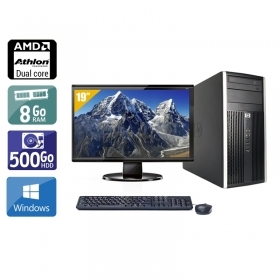 HP Compaq Pro 6005 Tower AMD Athlon Dual Core avec Écran 19 pouces 8Go RAM 500Go HDD Windows 10