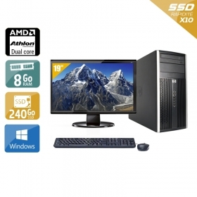 HP Compaq Pro 6005 Tower AMD Athlon Dual Core avec Écran 19 pouces 8Go RAM 240Go SSD Windows 10