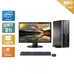 HP Compaq Pro 6200 SFF i3 avec Écran 19 pouces 8Go RAM 240Go SSD Linux