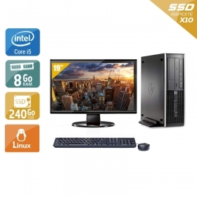 HP Compaq Pro 6200 SFF i5 avec Écran 19 pouces 8Go RAM 240Go SSD Linux
