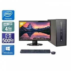 HP Compaq 280 G1 Tower Pentium G Dual Core avec Écran 19 pouces 4Go RAM 500Go HDD Windows 10