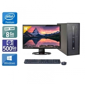 HP Compaq 280 G1 Tower Pentium G Dual Core avec Écran 19 pouces 8Go RAM 500Go HDD Windows 10