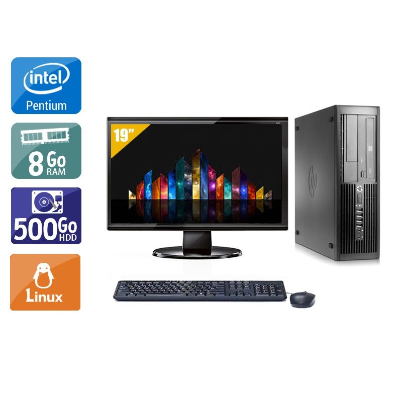 HP Compaq Pro 4300 SFF Pentium G Dual Core avec Écran 19 pouces 8Go RAM 500Go HDD Linux