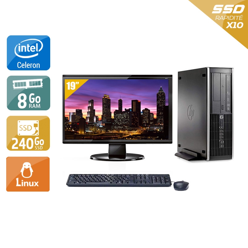 HP Compaq Pro 6300 SFF Celeron Dual Core + Écran - 19'' 8Go RAM 240Go SSD Linux  Bon étatOccasion certifiée reconditionnée Bon état -  reconditionné disponible sur Kiatoo