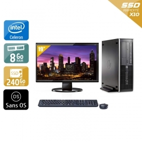 HP Compaq Pro 6300 SFF Celeron Dual Core avec Écran 19 pouces 8Go RAM 240Go SSD Sans OS