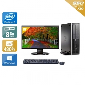 HP Compaq Pro 6300 SFF Pentium G Dual Core avec Écran 19 pouces 8Go RAM 480Go SSD Windows 10