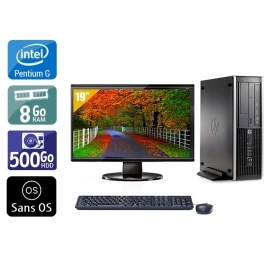 HP Compaq Pro 6300 SFF Pentium G Dual Core avec Écran 19 pouces 8Go RAM 500Go HDD Sans OS