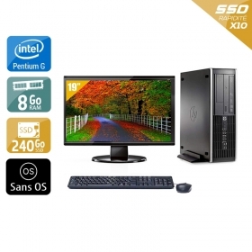 HP Compaq Pro 6300 SFF Pentium G Dual Core avec Écran 19 pouces 8Go RAM 240Go SSD Sans OS