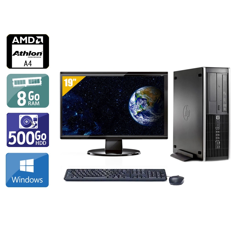 HP Compaq Pro 6305 SFF AMD A4 + Écran - 19'' 8Go RAM 500Go HDD Windows 10  État correctOccasion certifiée reconditionnée Bon état -  reconditionné disponible sur Kiatoo