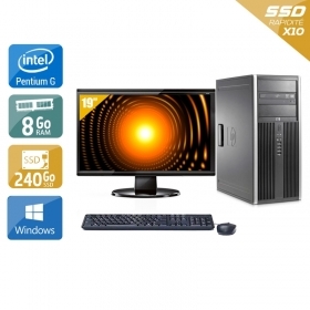 HP Compaq Elite 8100 Tower Pentium G Dual Core avec Écran 19 pouces 8Go RAM 240Go SSD Windows 10
