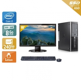 HP Compaq Elite 8100 SFF i3 avec Écran 19 pouces 8Go RAM 240Go SSD Linux
