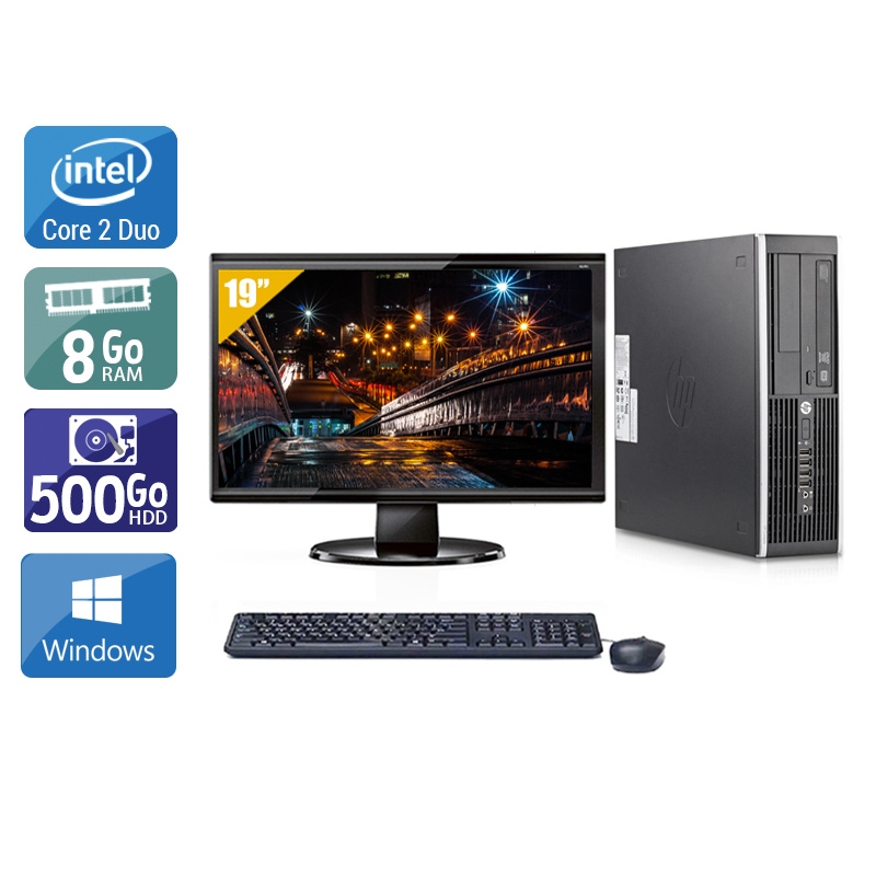 HP Compaq Elite 8200 SFF Core 2 Duo + Écran - 19'' 8Go RAM 500Go HDD Windows 10  Bon étatOccasion certifiée reconditionnée Bon état -  reconditionné disponible sur Kiatoo