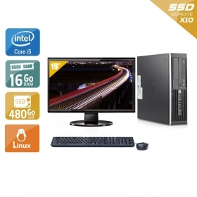 HP Compaq Elite 8200 SFF i5 avec Écran 19 pouces 16Go RAM 480Go SSD Linux