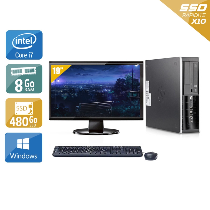 HP Compaq Elite 8200 SFF i7 + Écran - 19'' 8Go RAM 480Go SSD Windows 10  Bon étatOccasion certifiée reconditionnée Bon état -  reconditionné disponible sur Kiatoo