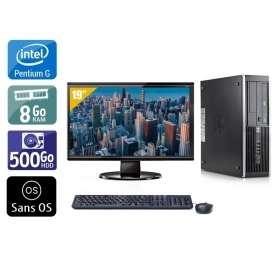 HP Compaq Elite 8100 SFF Pentium G Dual Core avec Écran 19 pouces 8Go RAM 500Go HDD Sans OS