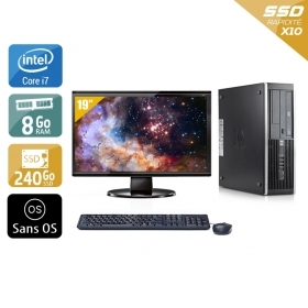 HP Compaq Elite 8300 SFF i7 avec Écran 19 pouces 8Go RAM 240Go SSD Sans OS