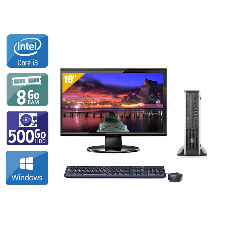 HP Compaq Elite 8300 USDT i3 + Écran - 19'' 8Go RAM 500Go HDD Windows 10  Très bon étatOccasion certifiée reconditionnée Bon état -  reconditionné disponible sur Kiatoo