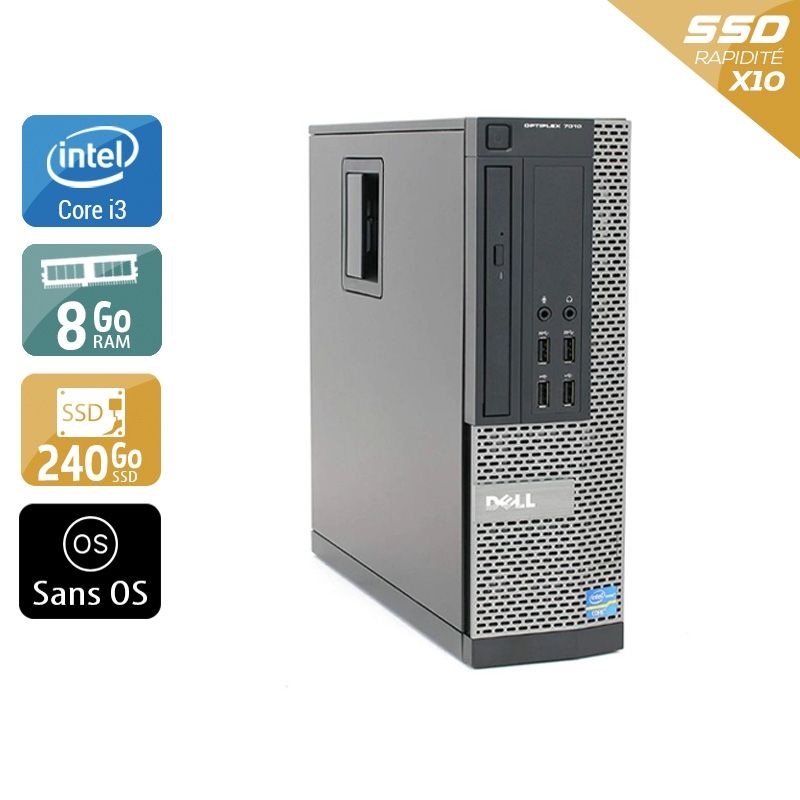 Dell Optiplex 7010 SFF i3 8Go RAM 240Go SSD Sans OS