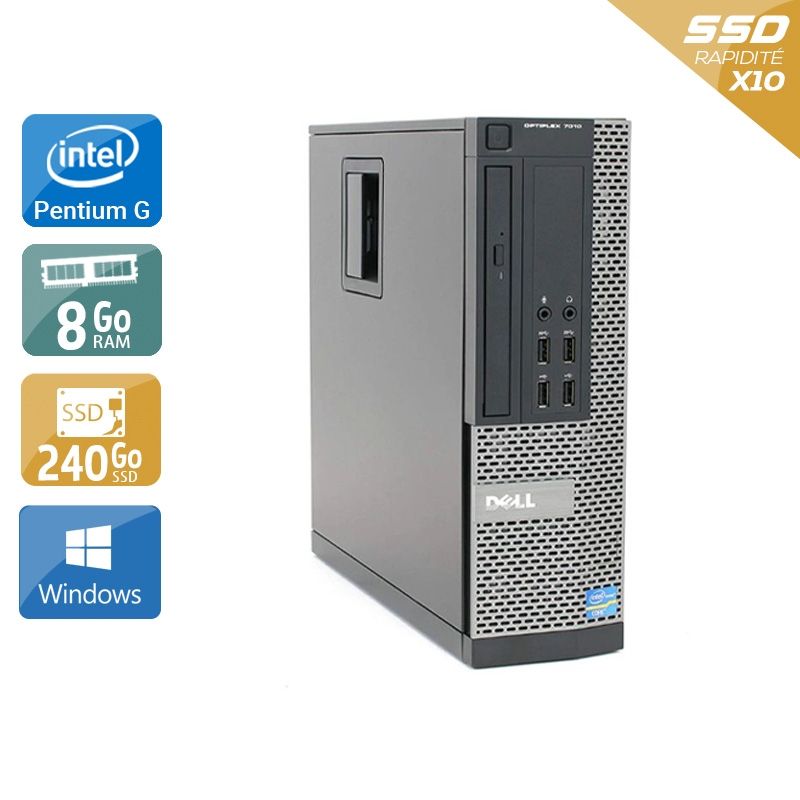 Dell Optiplex 7010 SFF Pentium G Dual Core 8Go RAM 240Go SSD Windows 10