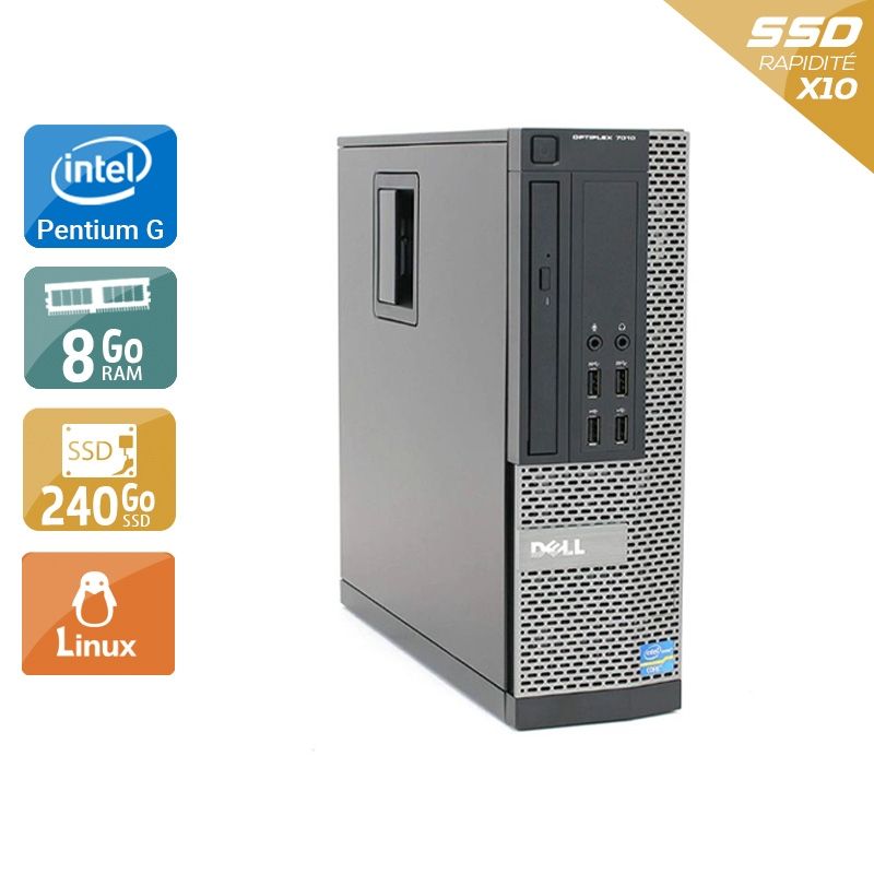 Dell Optiplex 7010 SFF Pentium G Dual Core 8Go RAM 240Go SSD Linux