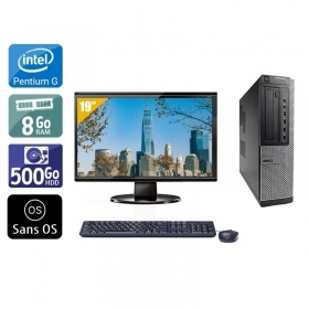 Dell Optiplex 7010 Desktop Pentium G Dual Core avec Écran 19 pouces 8Go RAM 500Go HDD Sans OS
